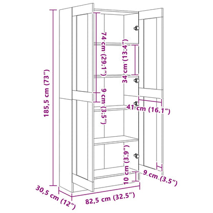 vidaXL Book Cabinet Concrete Grey 82,5x30,5x185,5 cm Engineered Wood