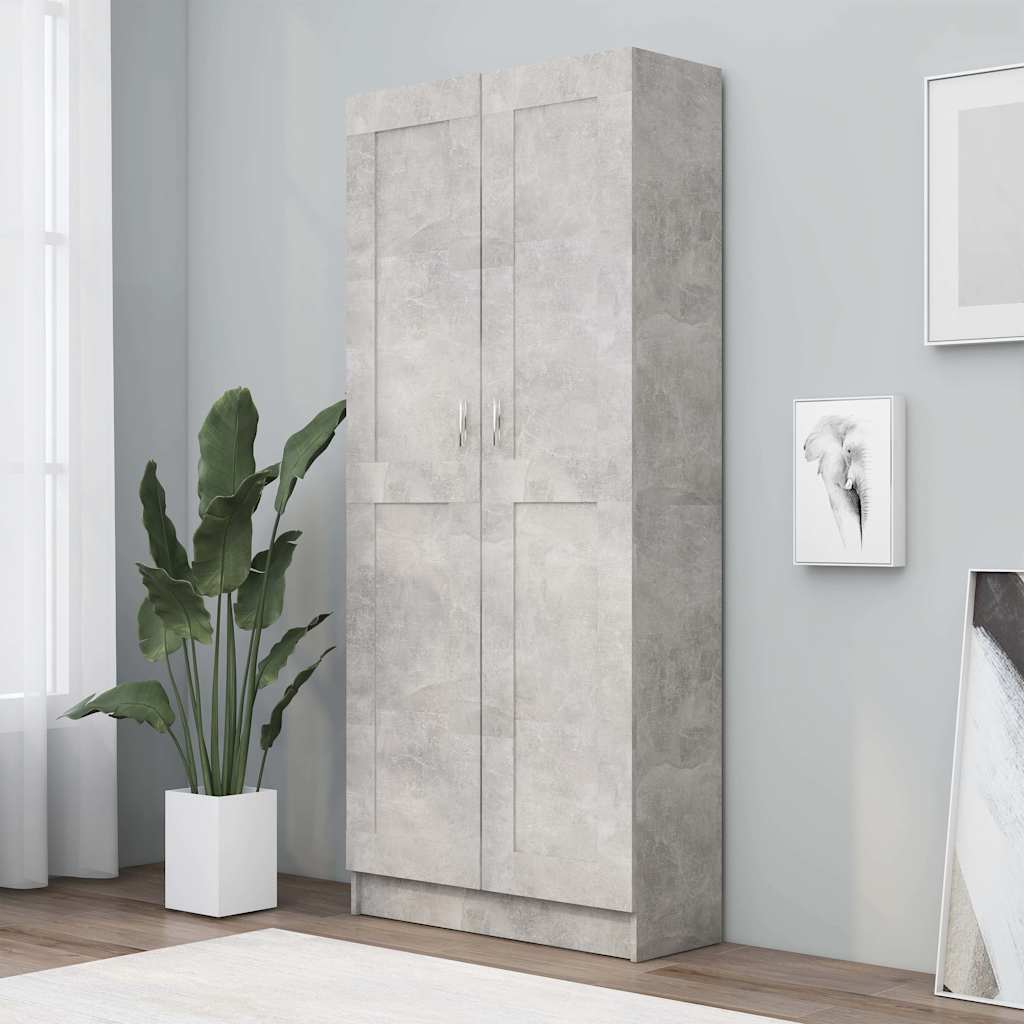 vidaXL Book Cabinet Concrete Grey 82,5x30,5x185,5 cm Engineered Wood