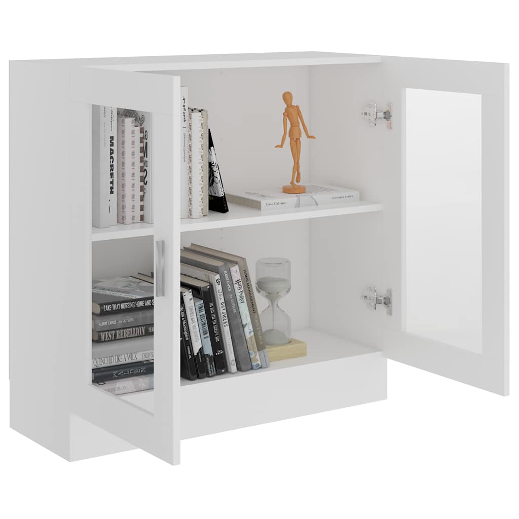 802741 vidaXL Vitrine Cabinet White 82,5x30,5x80 cm Engineered Wood