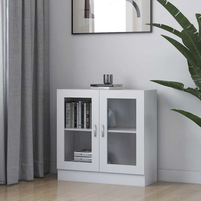 802741 vidaXL Vitrine Cabinet White 82,5x30,5x80 cm Engineered Wood