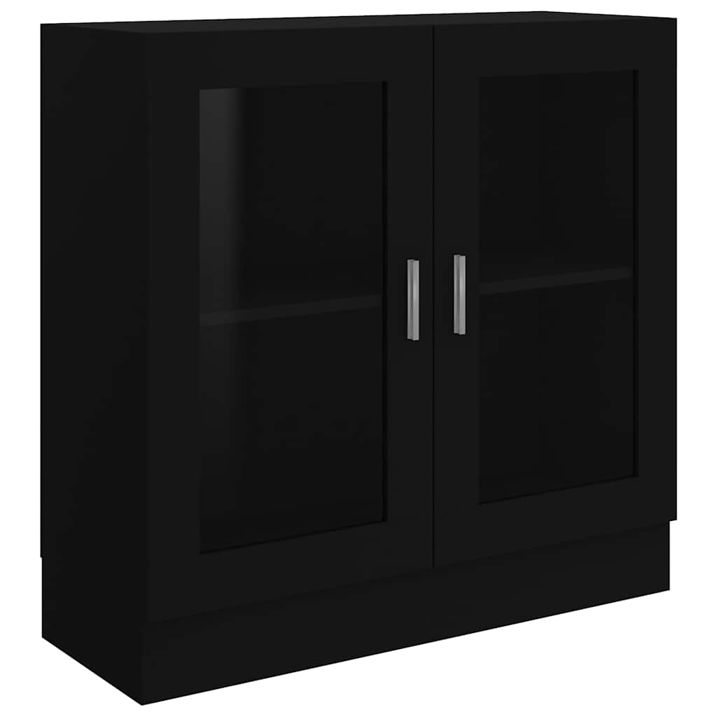 802742 vidaXL Vitrine Cabinet Black 82,5x30,5x80 cm Engineered Wood