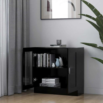 802742 vidaXL Vitrine Cabinet Black 82,5x30,5x80 cm Engineered Wood