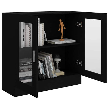 802742 vidaXL Vitrine Cabinet Black 82,5x30,5x80 cm Engineered Wood