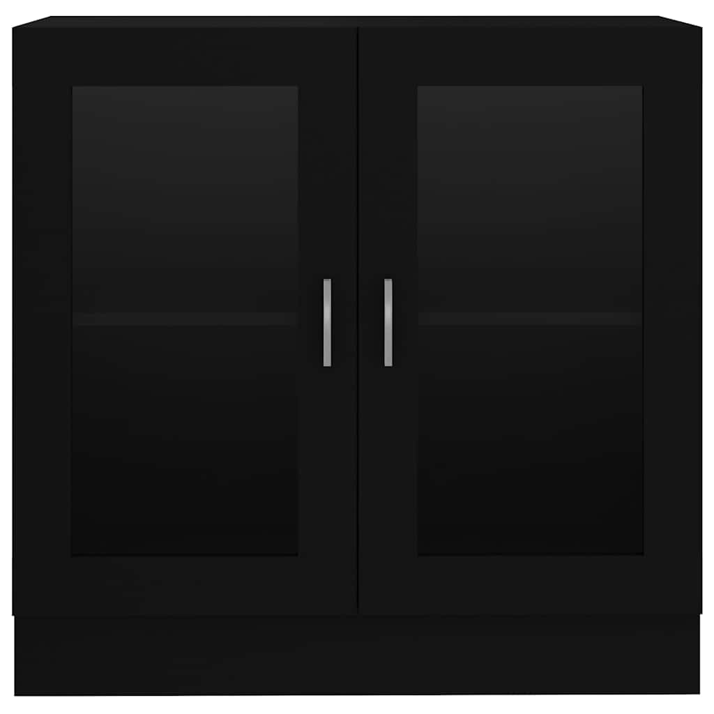 802742 vidaXL Vitrine Cabinet Black 82,5x30,5x80 cm Engineered Wood