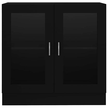 802742 vidaXL Vitrine Cabinet Black 82,5x30,5x80 cm Engineered Wood