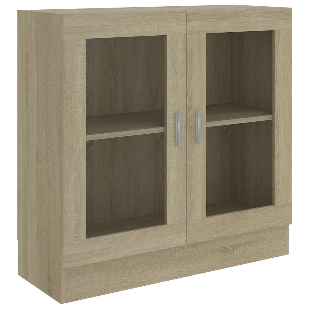 802744 vidaXL Vitrine Cabinet Sonoma Oak 82,5x30,5x80 cm Engineered Wood - Brown