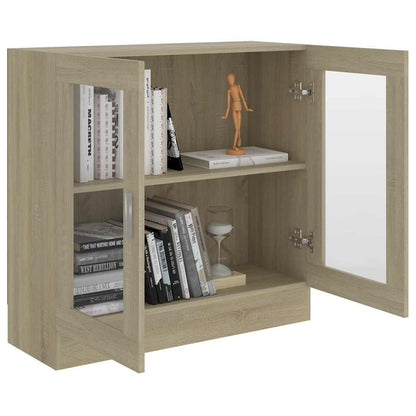 802744 vidaXL Vitrine Cabinet Sonoma Oak 82,5x30,5x80 cm Engineered Wood - Brown
