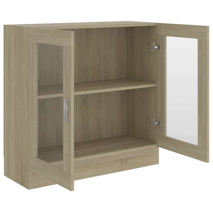 802744 vidaXL Vitrine Cabinet Sonoma Oak 82,5x30,5x80 cm Engineered Wood - Brown