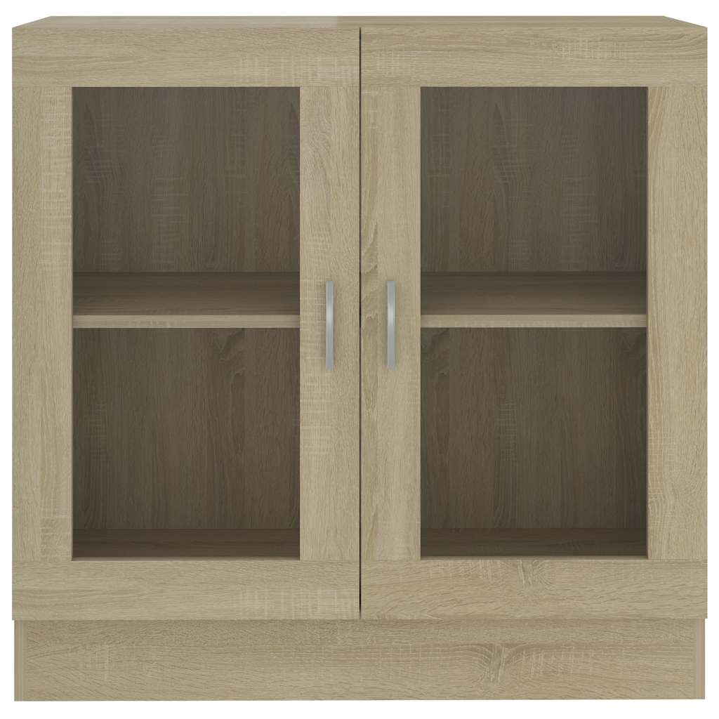 802744 vidaXL Vitrine Cabinet Sonoma Oak 82,5x30,5x80 cm Engineered Wood - Brown