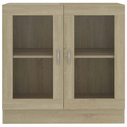802744 vidaXL Vitrine Cabinet Sonoma Oak 82,5x30,5x80 cm Engineered Wood - Brown