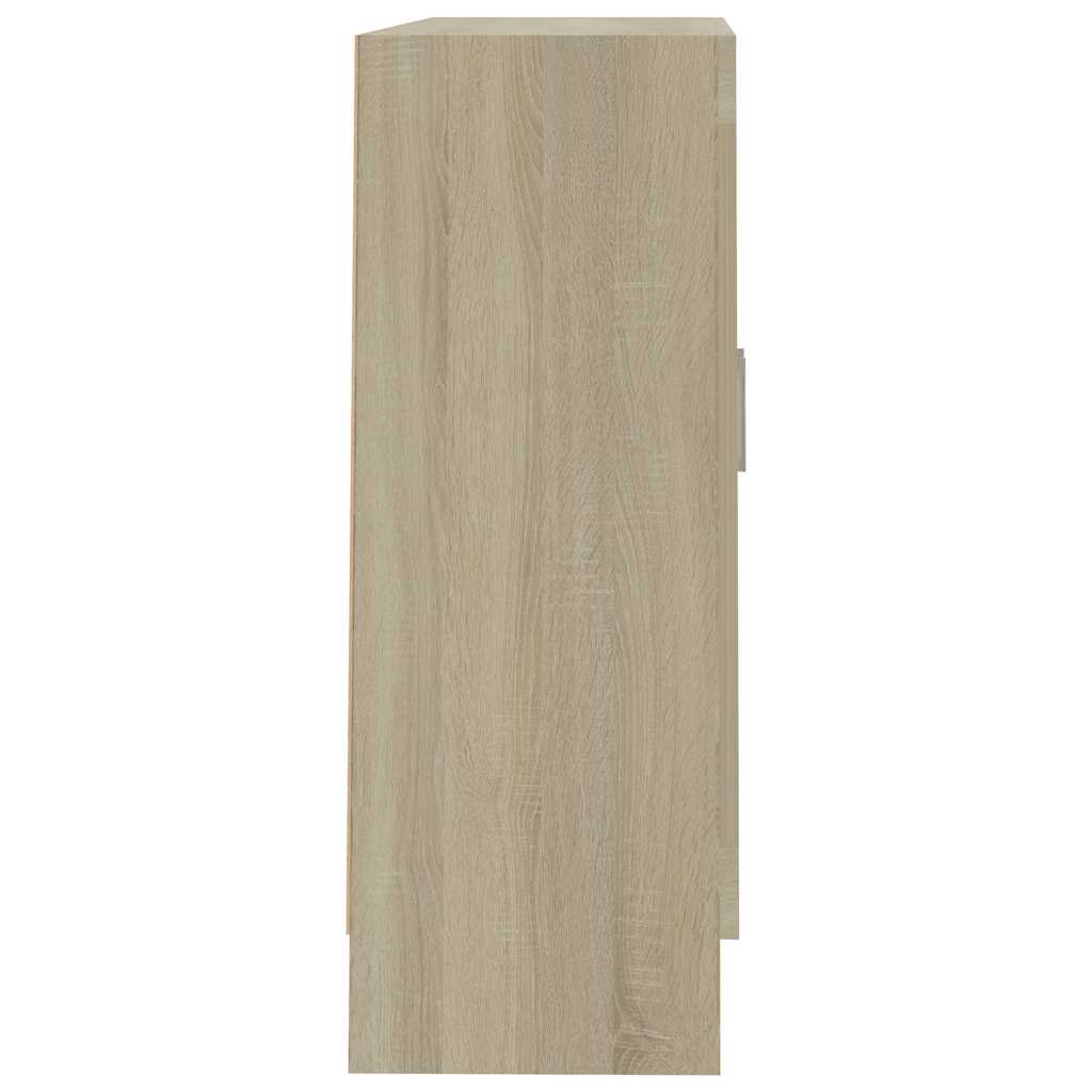 802744 vidaXL Vitrine Cabinet Sonoma Oak 82,5x30,5x80 cm Engineered Wood - Brown