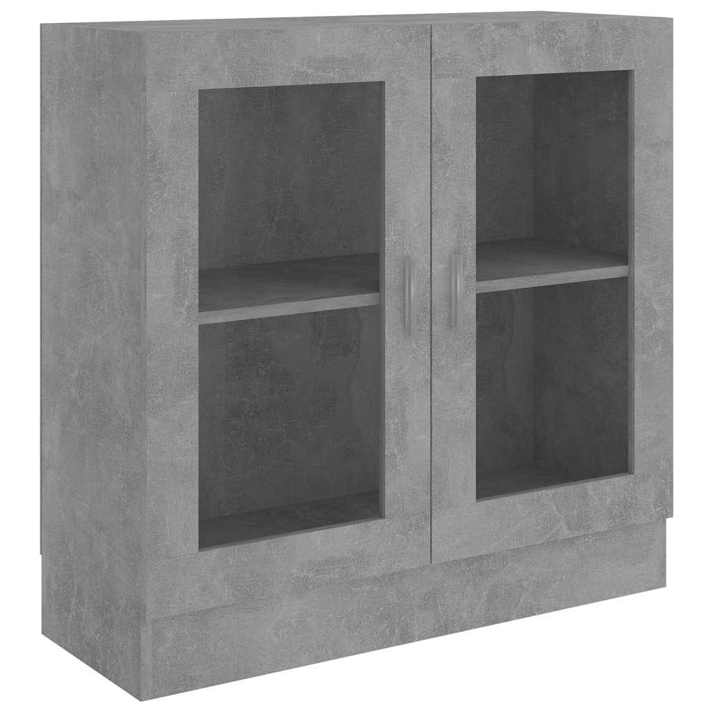802745 vidaXL Vitrine Cabinet Concrete Grey 82,5x30,5x80 cm Engineered Wood
