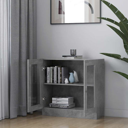 802745 vidaXL Vitrine Cabinet Concrete Grey 82,5x30,5x80 cm Engineered Wood