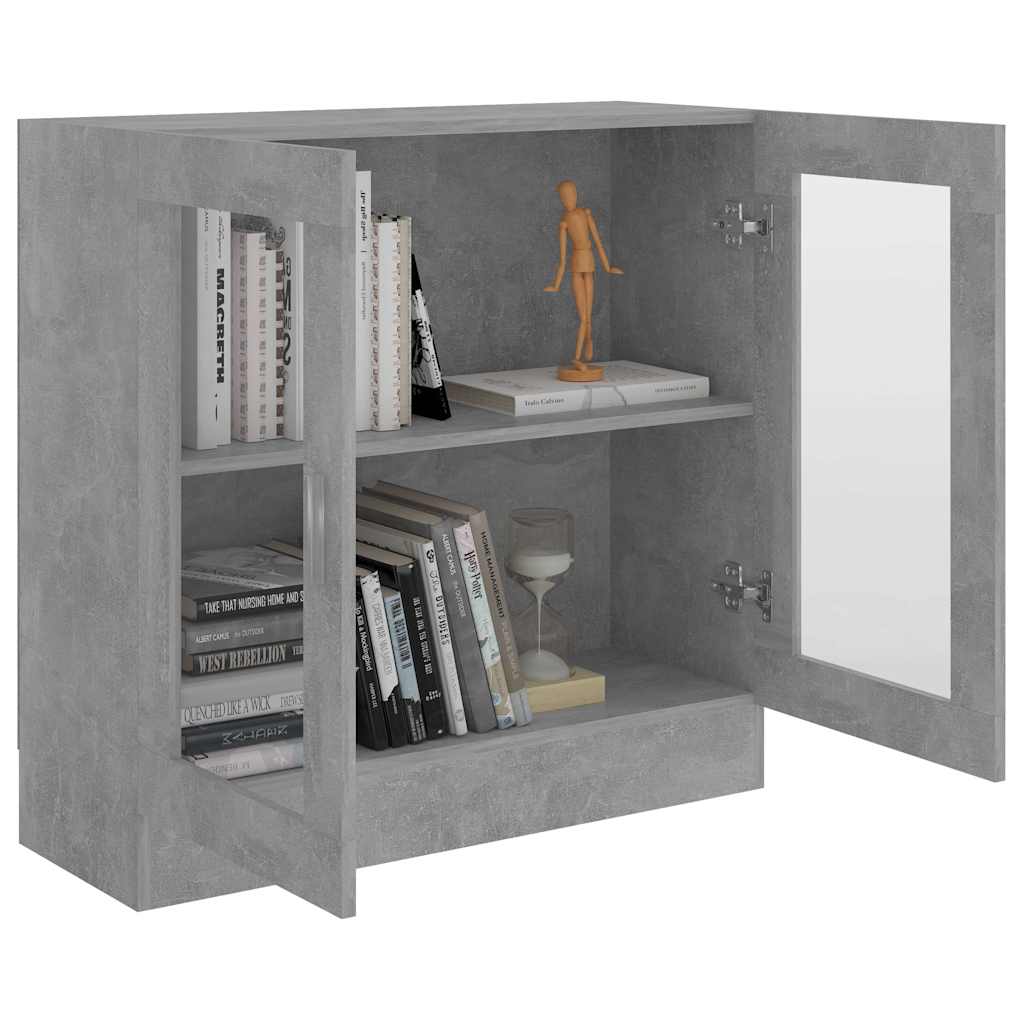 802745 vidaXL Vitrine Cabinet Concrete Grey 82,5x30,5x80 cm Engineered Wood