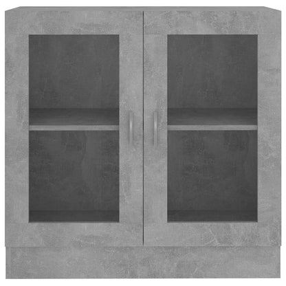 802745 vidaXL Vitrine Cabinet Concrete Grey 82,5x30,5x80 cm Engineered Wood