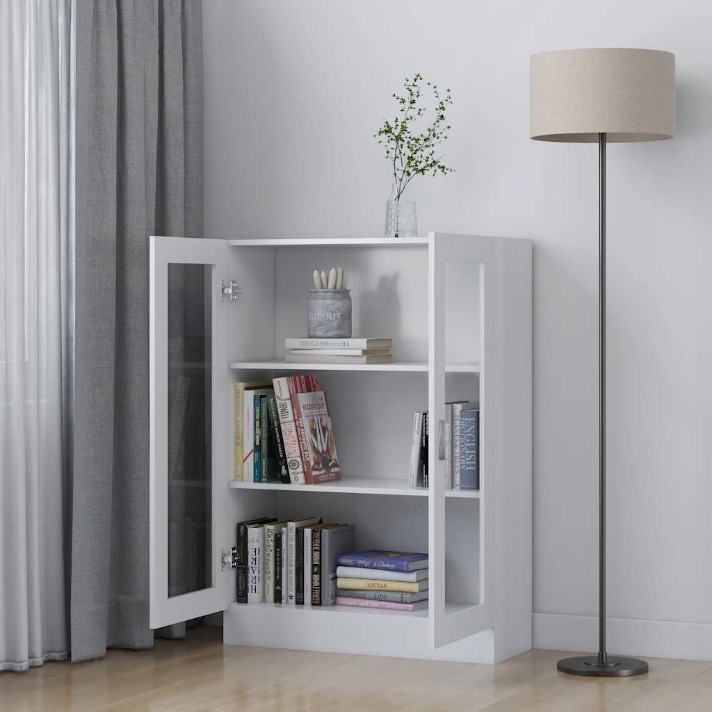 802750 vidaXL Vitrine Cabinet White 82,5x30,5x115 cm Engineered Wood