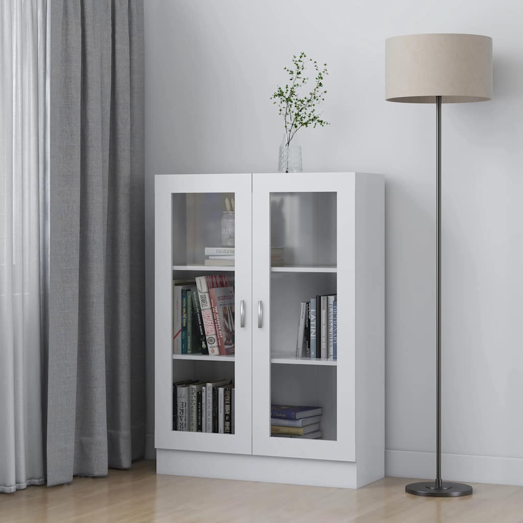 802750 vidaXL Vitrine Cabinet White 82,5x30,5x115 cm Engineered Wood