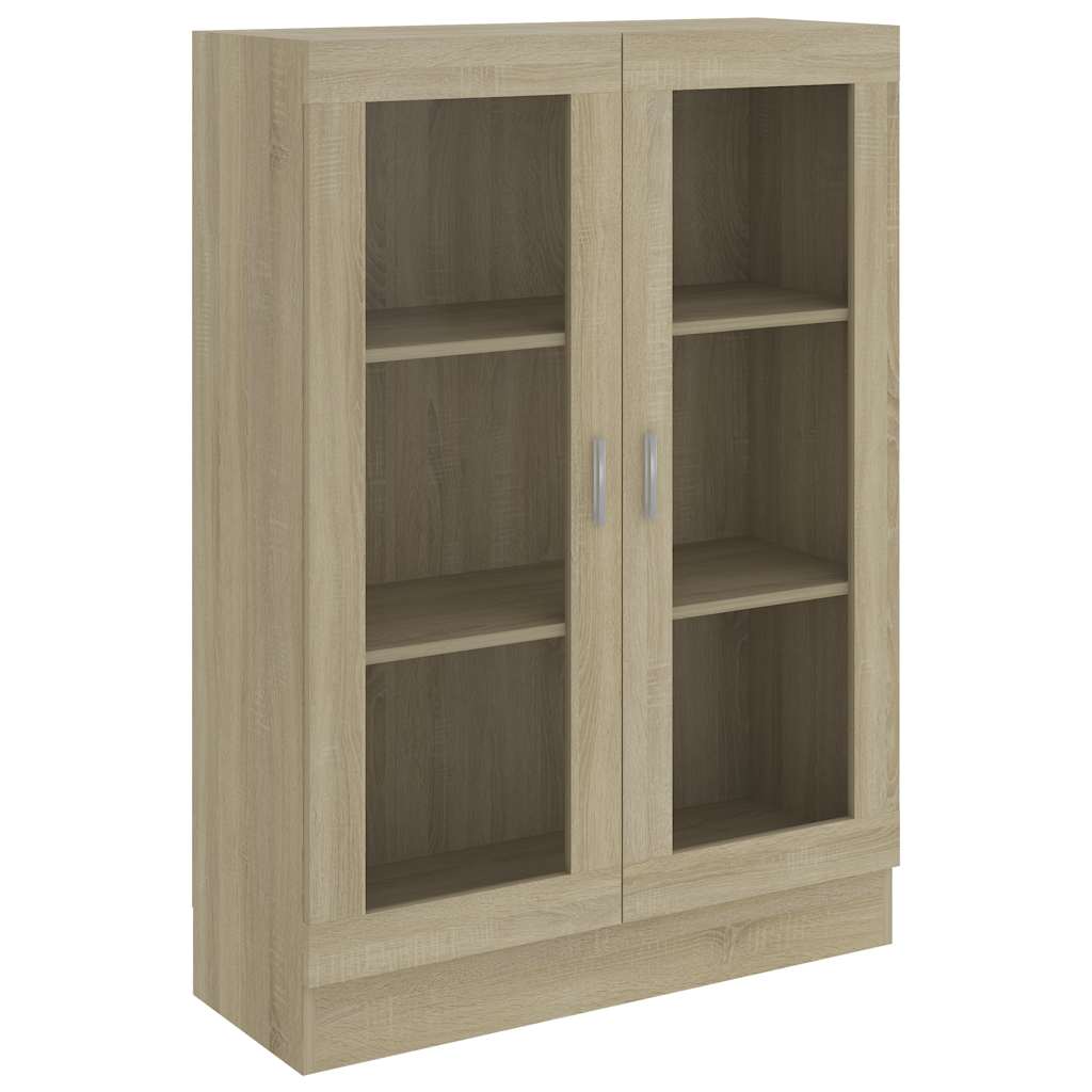 802753 vidaXL Vitrine Cabinet Sonoma Oak 82,5x30,5x115 cm Engineered Wood - Brown