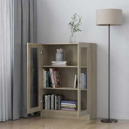 802753 vidaXL Vitrine Cabinet Sonoma Oak 82,5x30,5x115 cm Engineered Wood - Brown