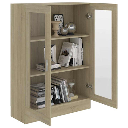 802753 vidaXL Vitrine Cabinet Sonoma Oak 82,5x30,5x115 cm Engineered Wood - Brown