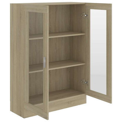802753 vidaXL Vitrine Cabinet Sonoma Oak 82,5x30,5x115 cm Engineered Wood - Brown
