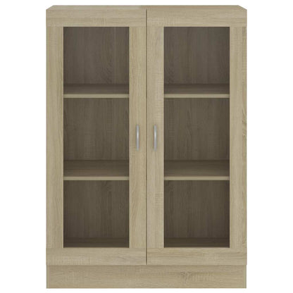 802753 vidaXL Vitrine Cabinet Sonoma Oak 82,5x30,5x115 cm Engineered Wood - Brown