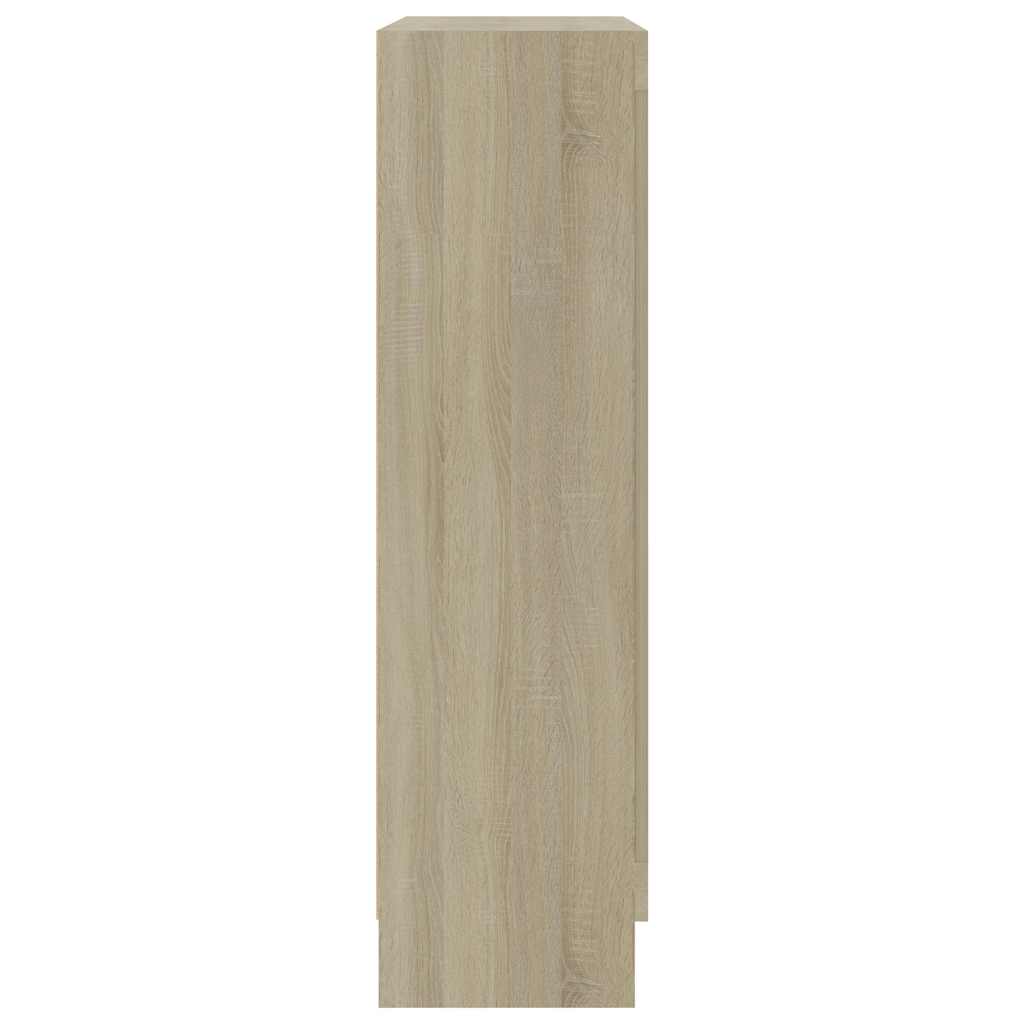 802753 vidaXL Vitrine Cabinet Sonoma Oak 82,5x30,5x115 cm Engineered Wood - Brown