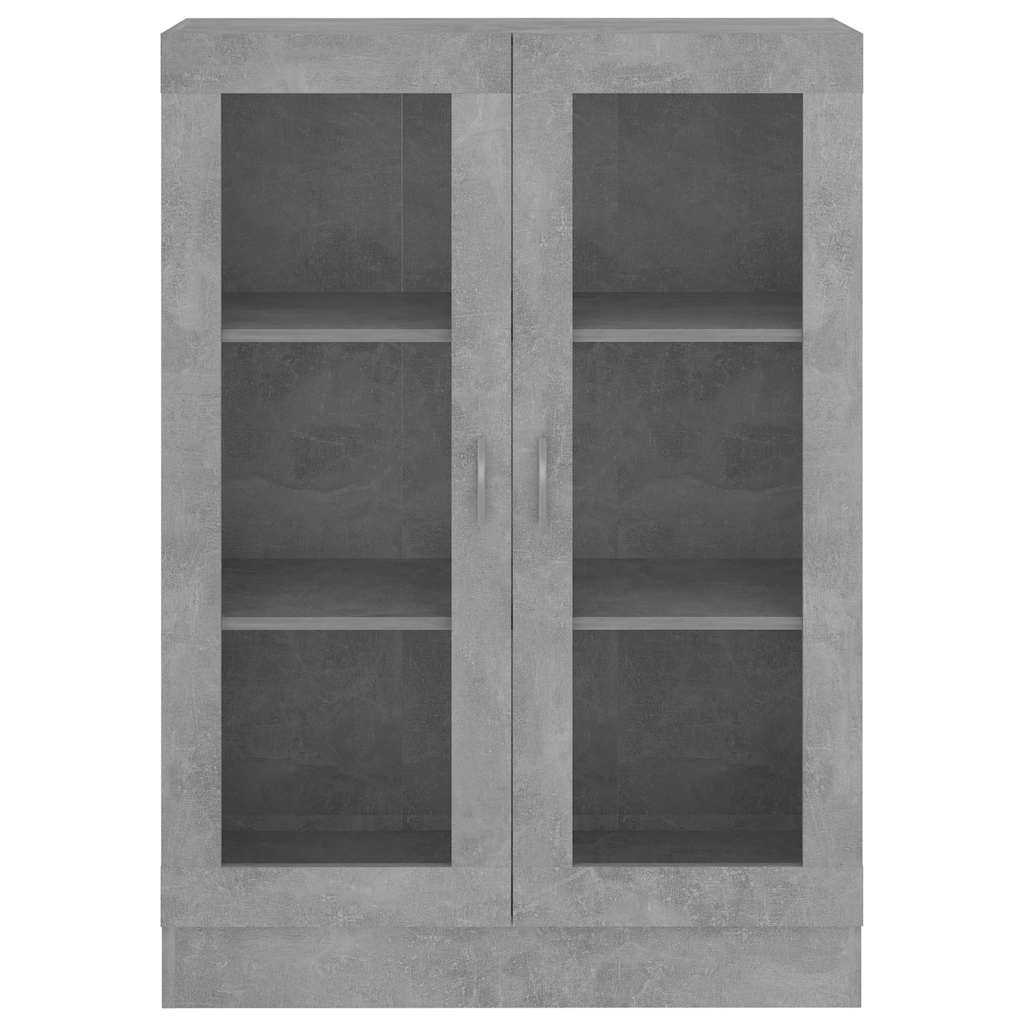 802754 vidaXL Vitrine Cabinet Concrete Grey 82,5x30,5x115 cm Engineered Wood