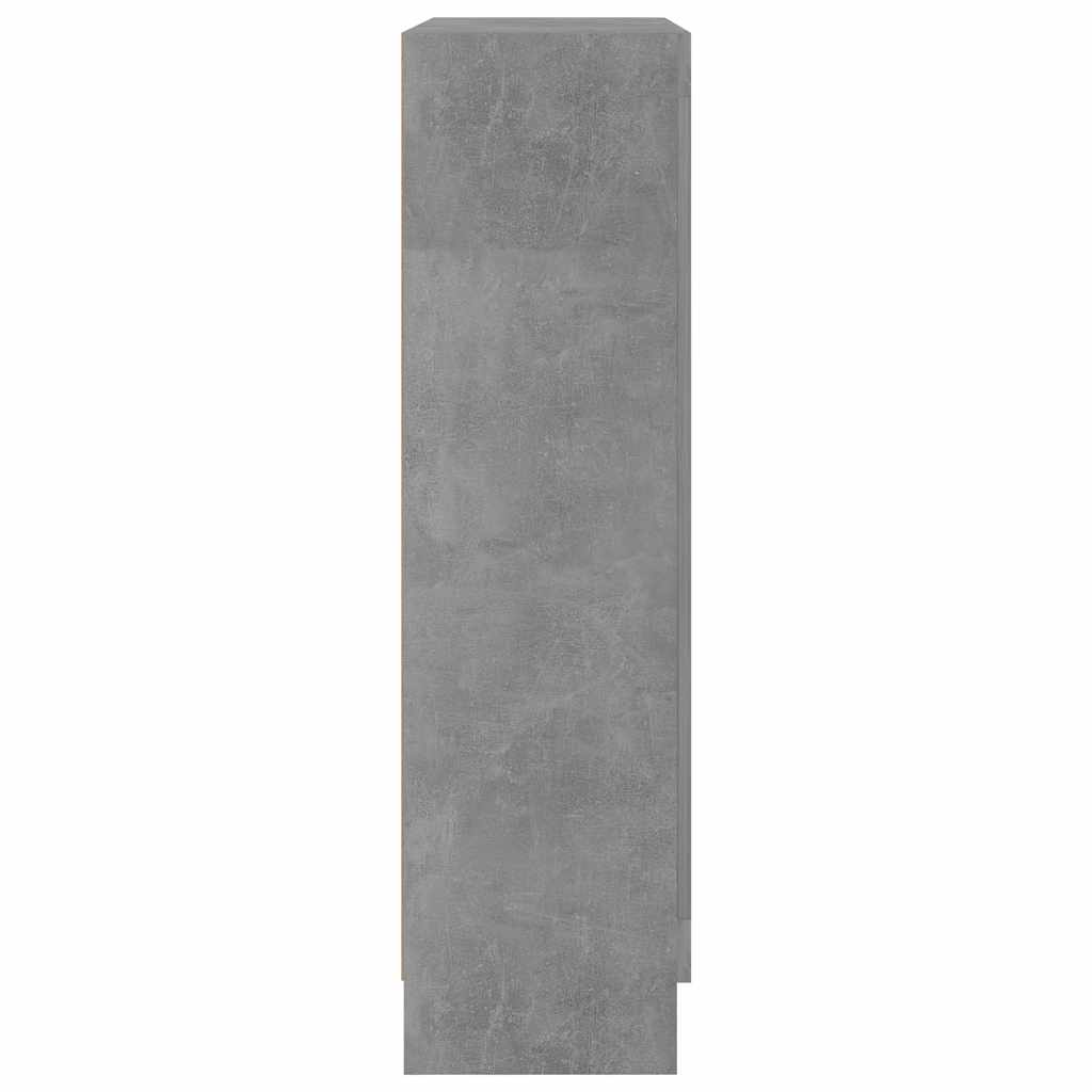802754 vidaXL Vitrine Cabinet Concrete Grey 82,5x30,5x115 cm Engineered Wood