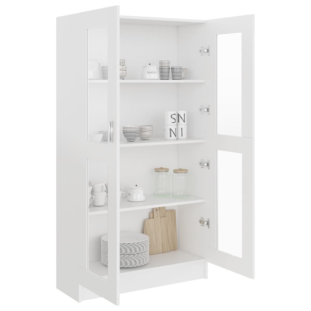 802759 vidaXL Vitrine Cabinet White 82,5x30,5x150 cm Engineered Wood
