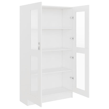 802759 vidaXL Vitrine Cabinet White 82,5x30,5x150 cm Engineered Wood