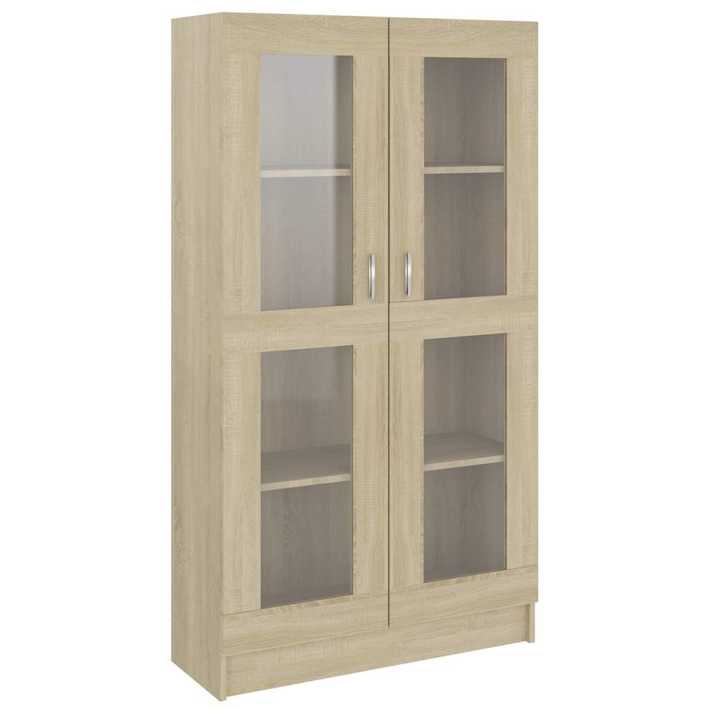 802762 vidaXL Vitrine Cabinet Sonoma Oak 82,5x30,5x150 cm Engineered Wood - Brown