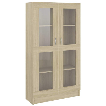 802762 vidaXL Vitrine Cabinet Sonoma Oak 82,5x30,5x150 cm Engineered Wood - Brown