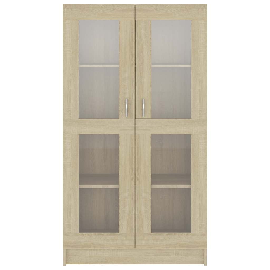 802762 vidaXL Vitrine Cabinet Sonoma Oak 82,5x30,5x150 cm Engineered Wood - Brown