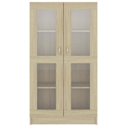 802762 vidaXL Vitrine Cabinet Sonoma Oak 82,5x30,5x150 cm Engineered Wood - Brown