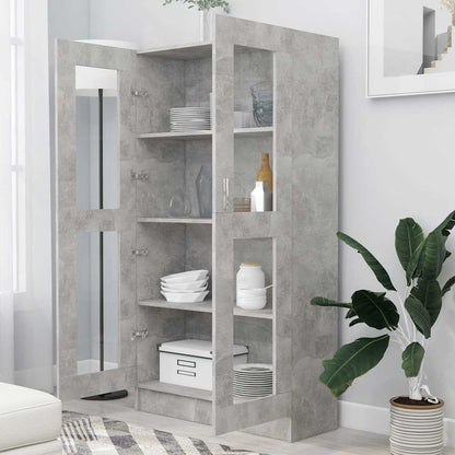 802763 vidaXL Vitrine Cabinet Concrete Grey 82,5x30,5x150 cm Engineered Wood