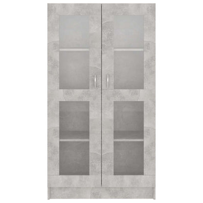 802763 vidaXL Vitrine Cabinet Concrete Grey 82,5x30,5x150 cm Engineered Wood