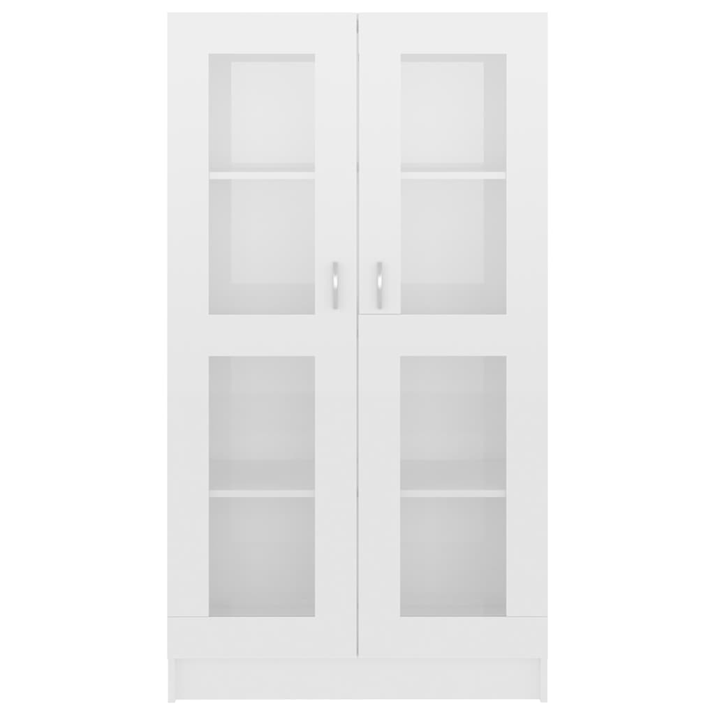 802765 vidaXL Vitrine Cabinet High Gloss White 82,5x30,5x150 cm Engineered Wood