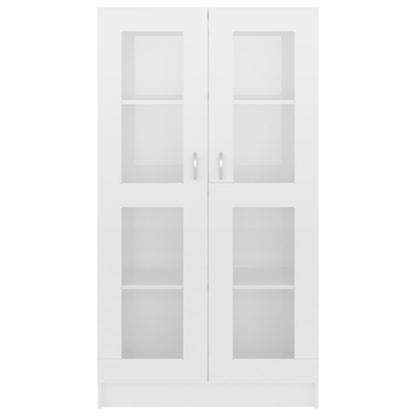 802765 vidaXL Vitrine Cabinet High Gloss White 82,5x30,5x150 cm Engineered Wood