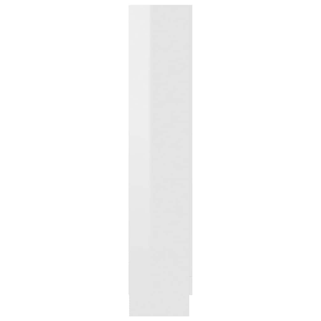 802765 vidaXL Vitrine Cabinet High Gloss White 82,5x30,5x150 cm Engineered Wood