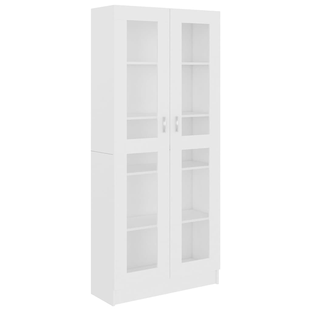 802768 vidaXL Vitrine Cabinet White 82,5x30,5x185 cm Engineered Wood - 82.5 x 30.5 x 185.5 cm