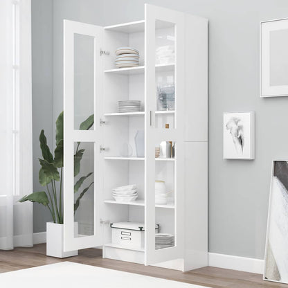 802768 vidaXL Vitrine Cabinet White 82,5x30,5x185 cm Engineered Wood - 82.5 x 30.5 x 185.5 cm