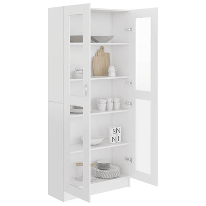 802768 vidaXL Vitrine Cabinet White 82,5x30,5x185 cm Engineered Wood - 82.5 x 30.5 x 185.5 cm
