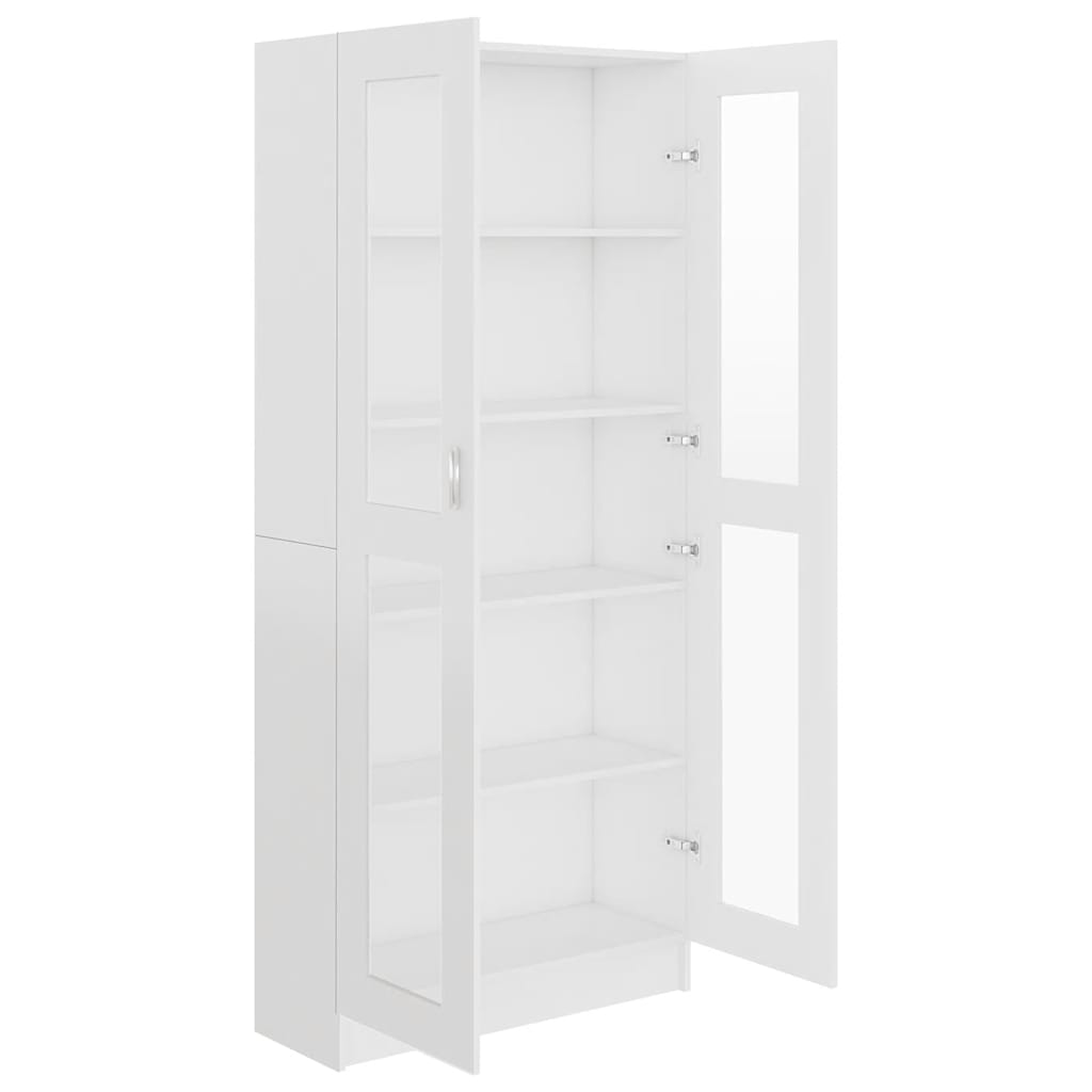 802768 vidaXL Vitrine Cabinet White 82,5x30,5x185 cm Engineered Wood - 82.5 x 30.5 x 185.5 cm
