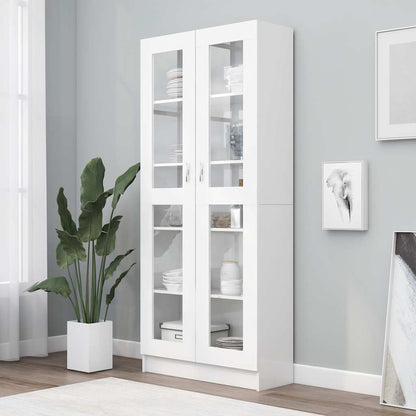 802768 vidaXL Vitrine Cabinet White 82,5x30,5x185 cm Engineered Wood - 82.5 x 30.5 x 185.5 cm