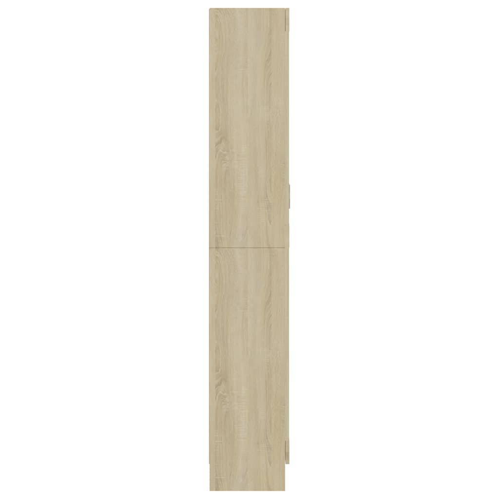802771 vidaXL Vitrine Cabinet Sonoma Oak 82,5x30,5x185 cm Engineered Wood - Brown - 82.5 x 30.5 x 185.5 cm
