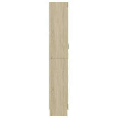 802771 vidaXL Vitrine Cabinet Sonoma Oak 82,5x30,5x185 cm Engineered Wood - Brown - 82.5 x 30.5 x 185.5 cm