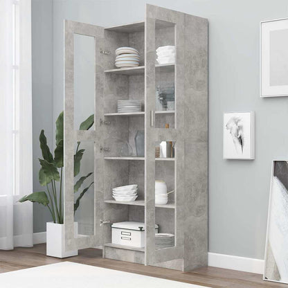 802772 vidaXL Vitrine Cabinet Concrete Grey 82,5x30,5x185 cm Engineered Wood - 82.5 x 30.5 x 185.5 cm