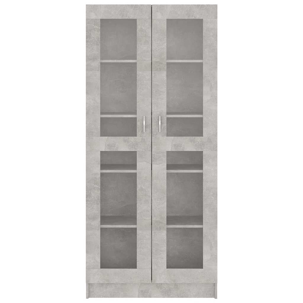 802772 vidaXL Vitrine Cabinet Concrete Grey 82,5x30,5x185 cm Engineered Wood - 82.5 x 30.5 x 185.5 cm