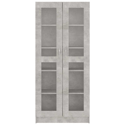 802772 vidaXL Vitrine Cabinet Concrete Grey 82,5x30,5x185 cm Engineered Wood - 82.5 x 30.5 x 185.5 cm